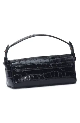 Vince Vince Mini Sabrina Croc Embossed Leather Top Handle Bag in Black — Women Winter black Accessories