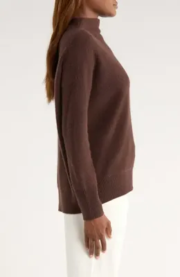 Vince Vince Boiled Cashmere Funnel Neck Pullover in Truffle — Women Autumn brown Tops