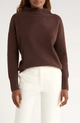 Vince Vince Boiled Cashmere Funnel Neck Pullover in Truffle — Women Autumn brown Tops