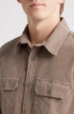 AG AG Curtis Classic Fit Button-Up Work Shirt in Sulfur Industrial Taupe — Men Autumn grey Tops