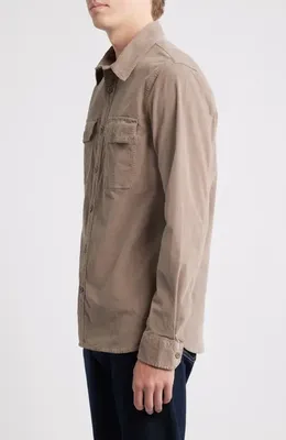 AG AG Curtis Classic Fit Button-Up Work Shirt in Sulfur Industrial Taupe — Men Autumn grey Tops