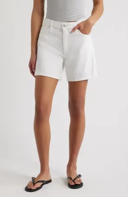 rag & bone rag & bone Kaia High Waist Relaxed Fit Denim Shorts in White — Women Winter white Shorts