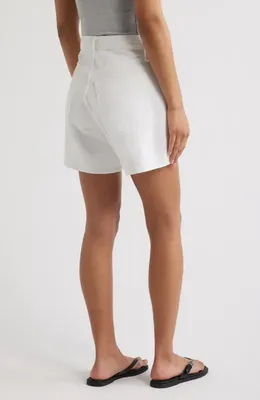 rag & bone rag & bone Kaia High Waist Relaxed Fit Denim Shorts in White — Women Winter white Shorts