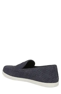 Vince Vince Santino Woven Suede Penny Loafer in Blue Ink — Men Winter navy Shoes