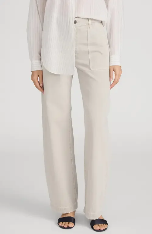 FRAME FRAME The Bow High Waist Wide Leg Utility Jeans in Flax — Women Spring white Pants