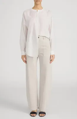 FRAME FRAME The Bow High Waist Wide Leg Utility Jeans in Flax — Women Spring white Pants