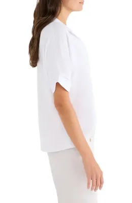NIC+ZOE NIC+ZOE Devon Shirt in Paper White — Women Winter white Tops