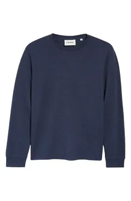 FRAME FRAME Duo Fold Long Sleeve Cotton T-Shirt in Heather Midnight Navy — Men Winter navy Tops