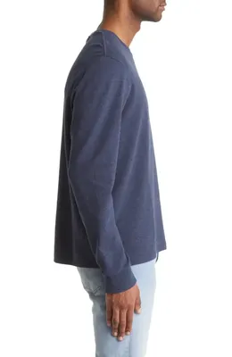 FRAME FRAME Duo Fold Long Sleeve Cotton T-Shirt in Heather Midnight Navy — Men Winter navy Tops