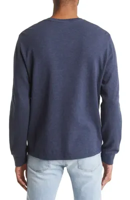 FRAME FRAME Duo Fold Long Sleeve Cotton T-Shirt in Heather Midnight Navy — Men Winter navy Tops