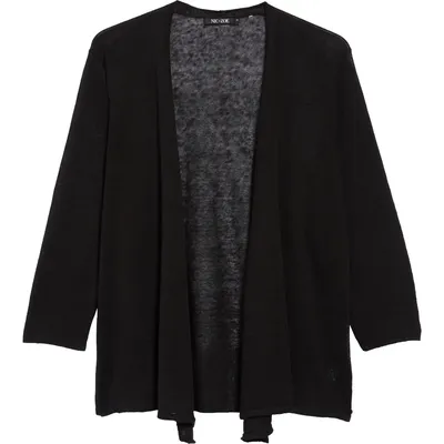 NIC+ZOE NIC+ZOE '4-Way' Three Quarter Sleeve Convertible Cardigan in Black Onyx — Women Winter black Tops