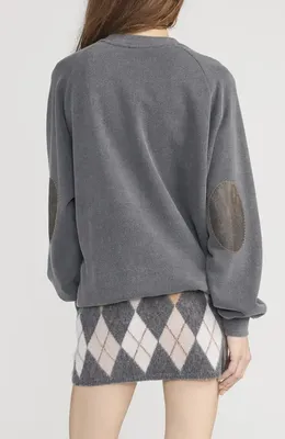 FRAME FRAME The Scholar Crewneck Sweatshirt in Washed Black — Women Winter black Sweatshirts & Hoodies