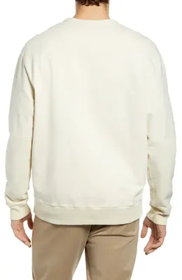 AG AG Arc Sweatshirt in White Cream — Men Spring white Tops