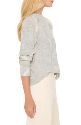 NIC+ZOE NIC+ZOE Dashing Diamonds Sweater in Grey Multi — Women Spring ivory Tops