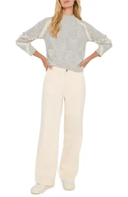 NIC+ZOE NIC+ZOE Dashing Diamonds Sweater in Grey Multi — Women Spring ivory Tops