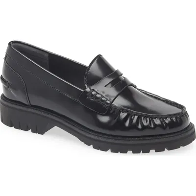 rag & bone rag & bone Corey Lug Sole Penny Loafer in Black — Women Winter black Shoes