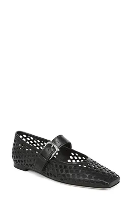 Vince Vince Daniela Perforated Mary Jane Flat in Black — Women Winter black Shoes