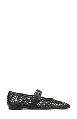 Vince Vince Daniela Perforated Mary Jane Flat in Black — Women Winter black Shoes