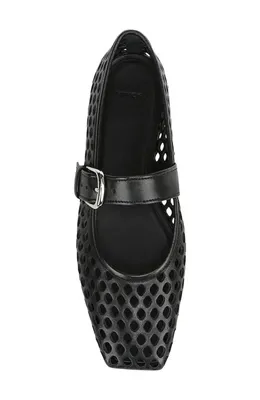 Vince Vince Daniela Perforated Mary Jane Flat in Black — Women Winter black Shoes