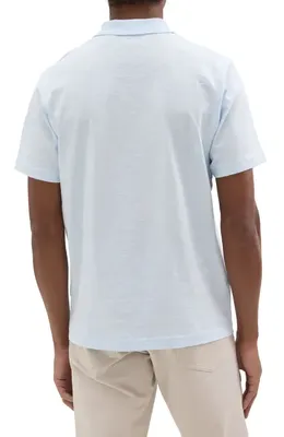 Theory Theory Bron in Cosmos Slub Cotton Polo Shirt in Skylight — Men Winter white Tops