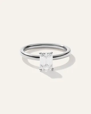 Quince Quince Women's Lab Grown Diamond Emerald Comfort Fit Engagement Ring 1ct in Platinum — Women Summer white Accessories