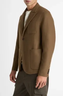 Vince Vince Splittable Wool Blend Sport Coat in Dark Roast — Men Autumn brown Outerwear
