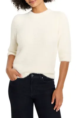 NIC+ZOE NIC+ZOE Cozy Chic Elbow Sleeve Sweater in Classic Cream — Women Spring ivory Tops