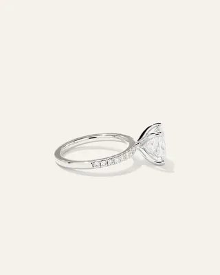 Quince Quince | Women's Lab Grown Diamond Princess Petite Pave Engagement Ring 2.5ct in White Gold — Women Summer ivory Accessories