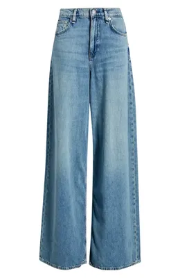 rag & bone rag & bone Featherweight Sofie High Waist Wide Leg Jeans in Amalfi Grom — Women Summer grey Pants
