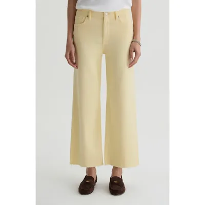 AG AG Saige Raw Hem Ankle Wide Leg Jeans in Sunlight Yellow — Women Spring ivory Pants