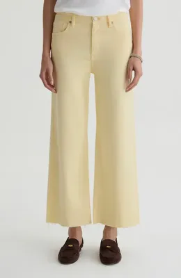 AG AG Saige Raw Hem Ankle Wide Leg Jeans in Sunlight Yellow — Women Spring ivory Pants
