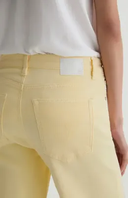 AG AG Saige Raw Hem Ankle Wide Leg Jeans in Sunlight Yellow — Women Spring ivory Pants