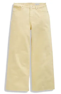 AG AG Saige Raw Hem Ankle Wide Leg Jeans in Sunlight Yellow — Women Spring ivory Pants