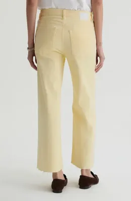 AG AG Saige Raw Hem Ankle Wide Leg Jeans in Sunlight Yellow — Women Spring ivory Pants