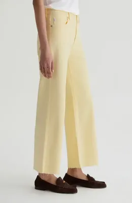 AG AG Saige Raw Hem Ankle Wide Leg Jeans in Sunlight Yellow — Women Spring ivory Pants