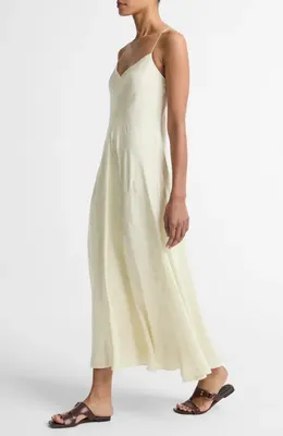 Vince Vince Floral Jacquard Sleeveless Maxi Dress in Sun Ivory — Women Spring white Dresses