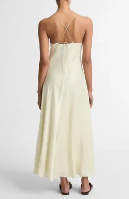 Vince Vince Floral Jacquard Sleeveless Maxi Dress in Sun Ivory — Women Spring white Dresses
