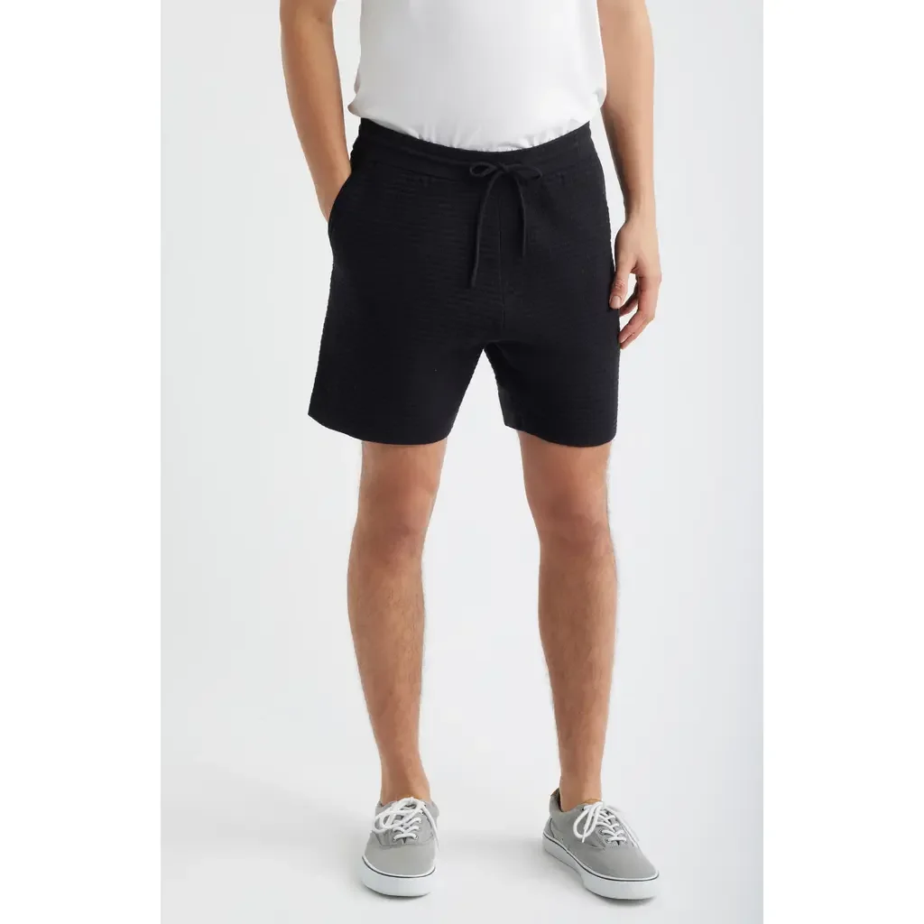 rag & bone rag & bone Zuma Ottoman Stitch Shorts in Black — Men Winter black Shorts