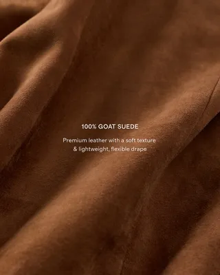 Quince Quince | Women's 100% Suede Biker Jacket in Dark Chestnut Brown — Women Autumn brown Outerwear