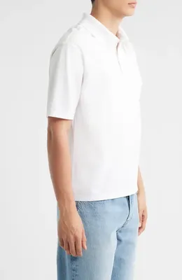 FRAME FRAME Cotton Pique Polo in White — Men Winter white Tops