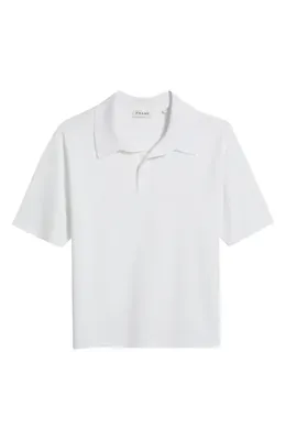 FRAME FRAME Cotton Pique Polo in White — Men Winter white Tops