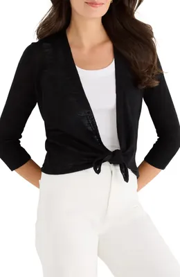 NIC+ZOE NIC+ZOE Slub Knit 4-Way Cardigan in Black Onyx — Women Winter black Tops