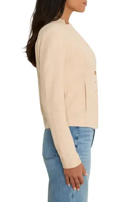NIC+ZOE NIC+ZOE Seams to Be Stretch Linen Jacket in Neutral Mix — Women Autumn tan Outerwear