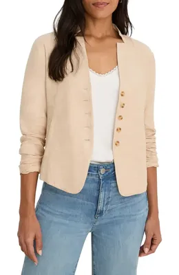 NIC+ZOE NIC+ZOE Seams to Be Stretch Linen Jacket in Neutral Mix — Women Autumn tan Outerwear