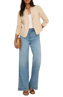 NIC+ZOE NIC+ZOE Seams to Be Stretch Linen Jacket in Neutral Mix — Women Autumn tan Outerwear