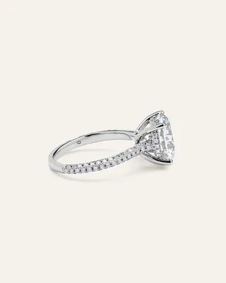 Quince Quince | Women's Lab Grown Diamond Round Pave Cathedral Engagement Ring 5ctw in White Gold — Women Summer ivory Accessories