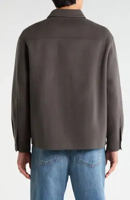 FRAME FRAME Double Face Wool Shirt Jacket in Grey — Men Summer grey Outerwear