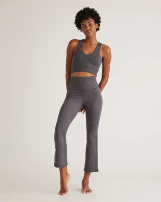 Quince Quince | Women's Ultra-Soft Cropped Bootcut Pants in Heather Charcoal — Women Winter brown Trousers & Chinos