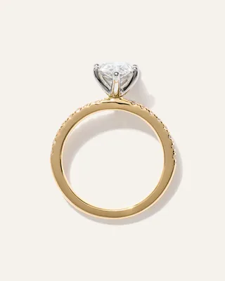 Quince Quince | Women's Lab Grown Diamond Pear Petite Pave Engagement Ring 2ct in Yellow Gold — Women Spring gold Accessories