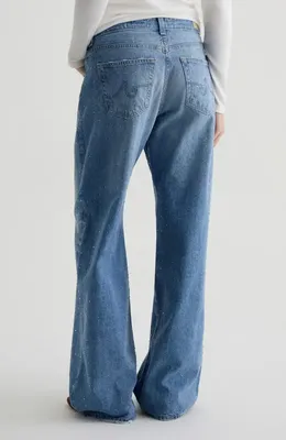 AG AG Adria Low Rise Wide Leg Jeans in Stockholm Snowdrift — Women Winter blue Pants